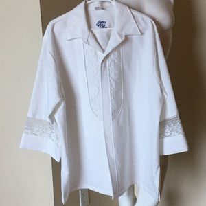 Beau Tiki White Hawaiian Dress Shirt